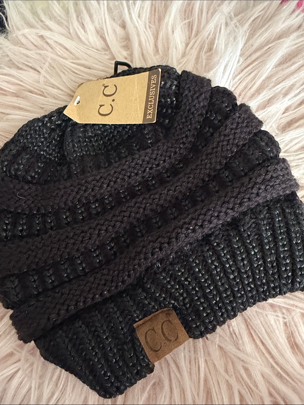 🖤C.C Women’s Black Knit Beanie with Branded Patch